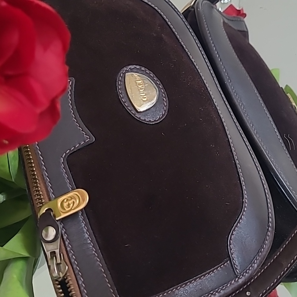GUCCI LIMITED EDITION SUEDE & LEATHER SHOULDER BAG